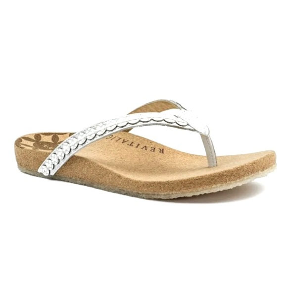 None Shoes - 🩴Birkenstock style Leather/Cork Revitalign flip flop sandal